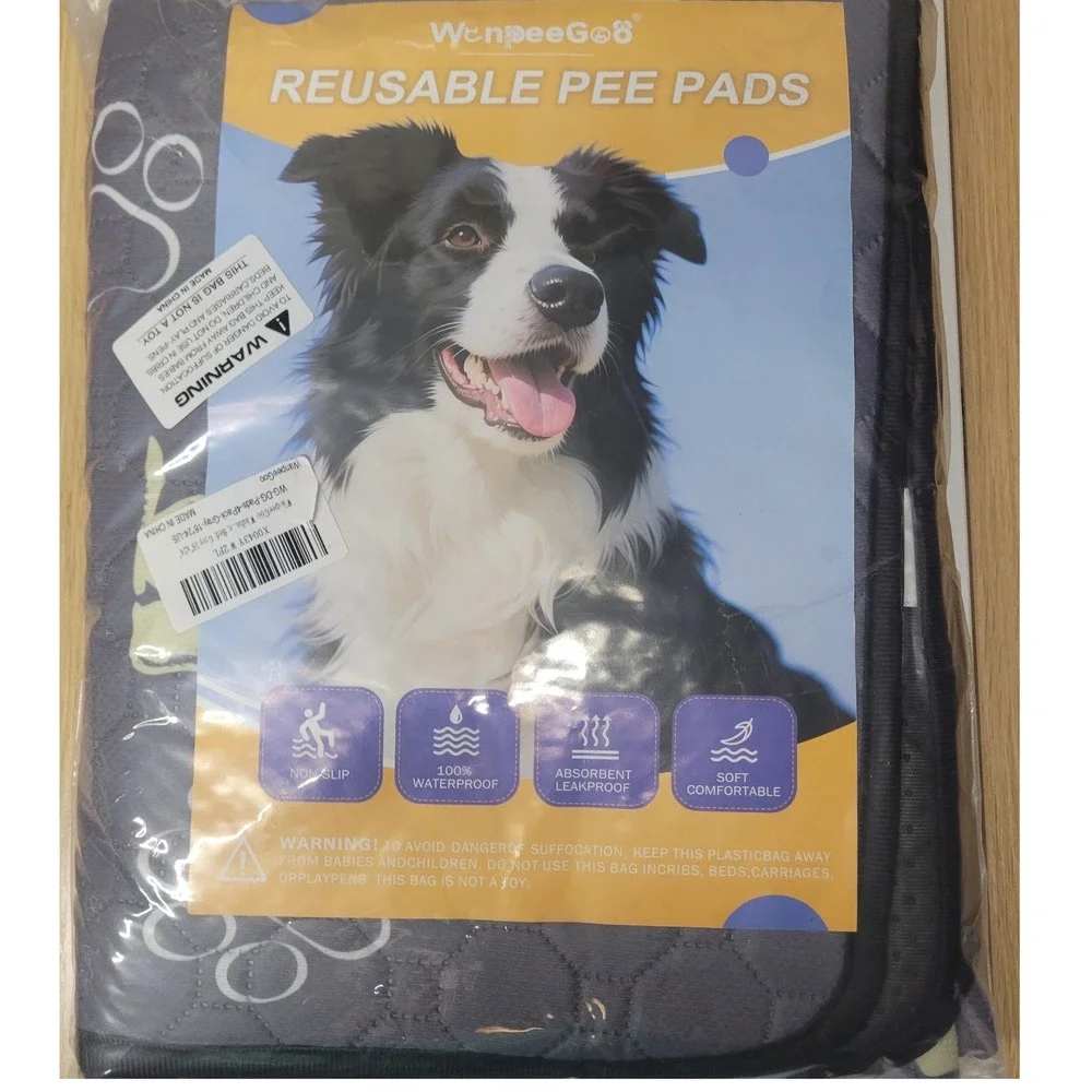 WanpeeGoo 4 Pack Washable Pet Pads 18x24 Reusable Waterproof Training Mat H732